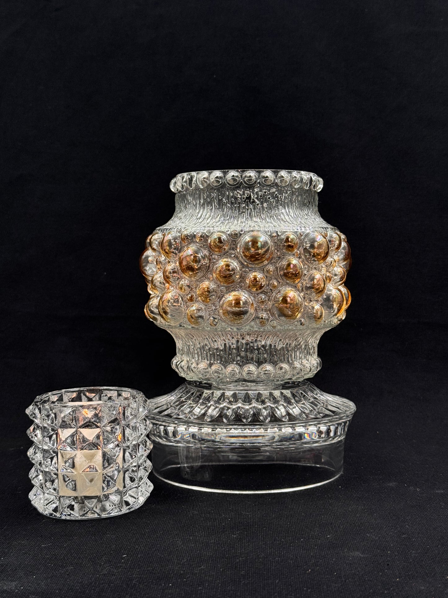 Spesialbestilling! Vintage lyslykt og krystallskål og julekulevase