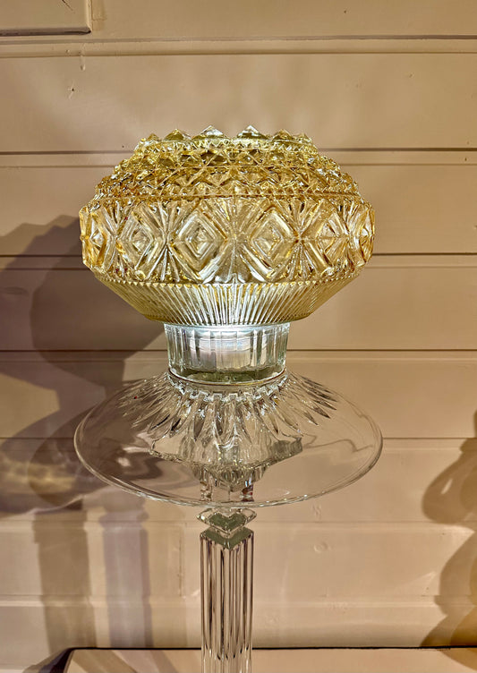 Majestetisk Diamantlampe i krystall og champagnefarge