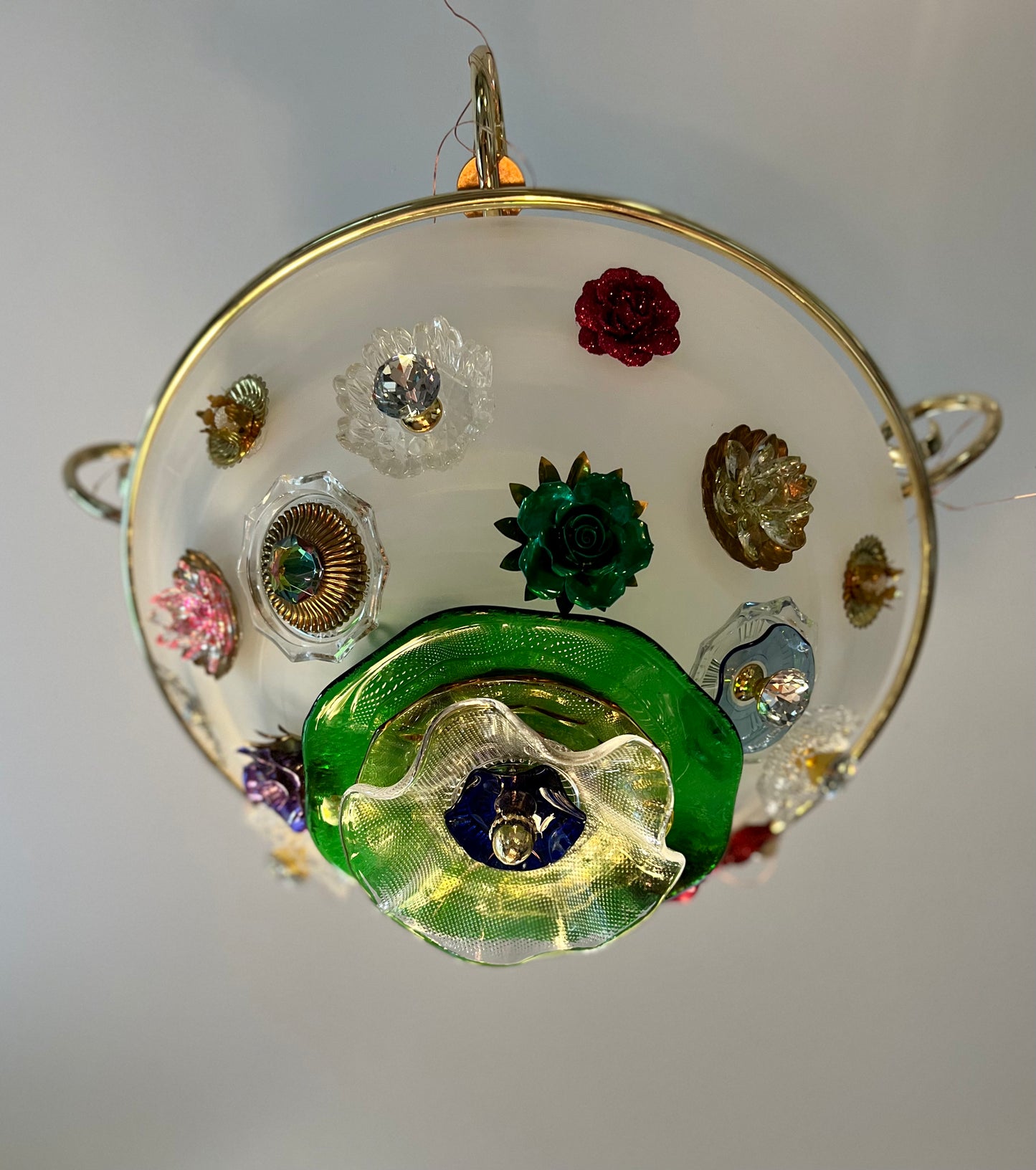 Chandelier with glass flowers